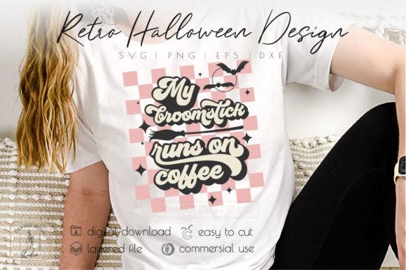 Witch Coffee SVG Retro Halloween Quote — Graphics & Crafts